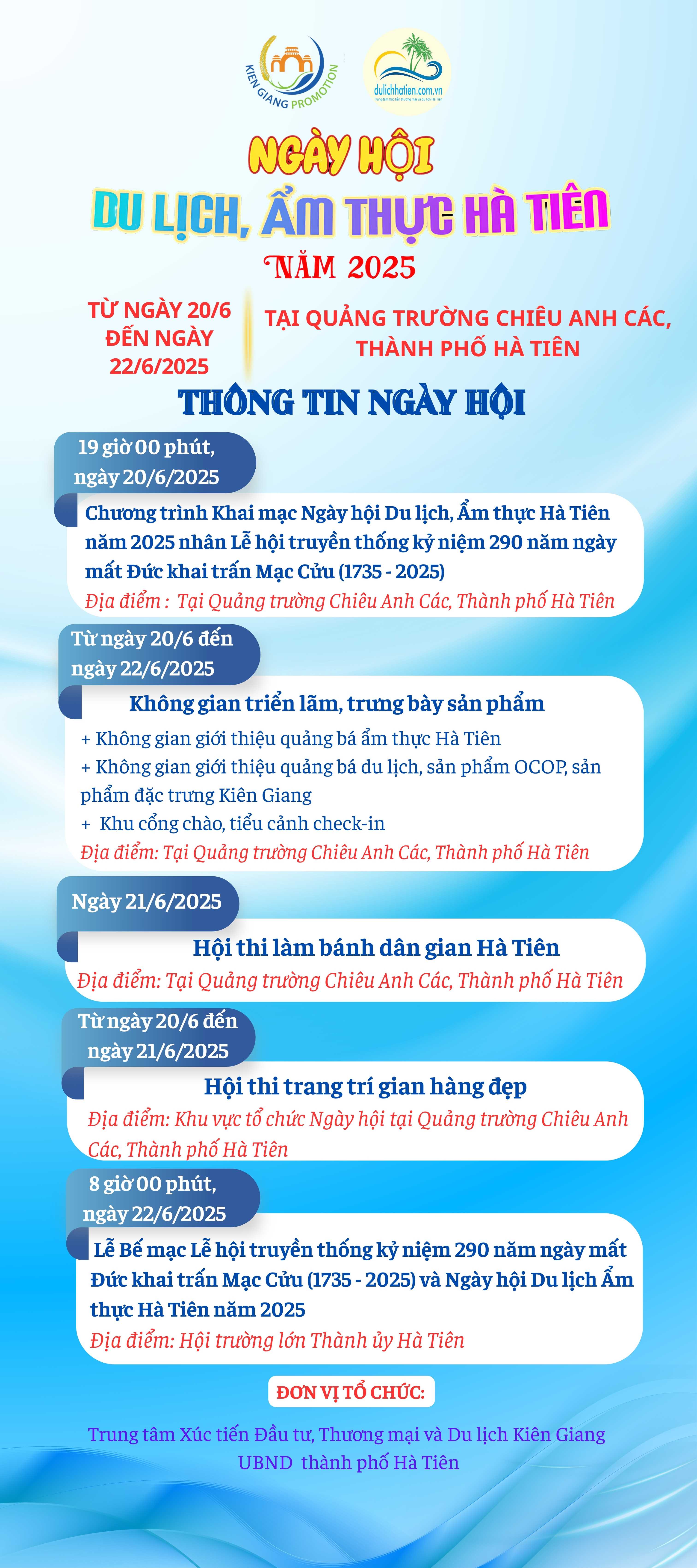 Kiên Giang - Tổ chức Ngày Hội Du lịch, Ẩm thực Hà Tiên năm 2025
